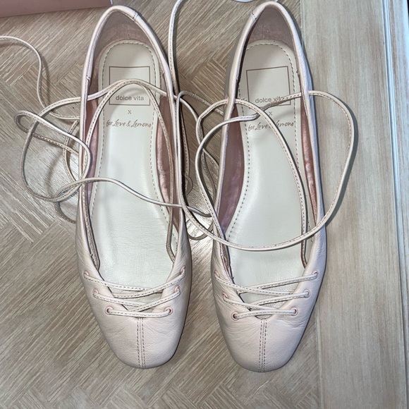 Dolce Vita X For Love & Lemons Ballet Flat in Light Pink Leather - Picture 3 of 8